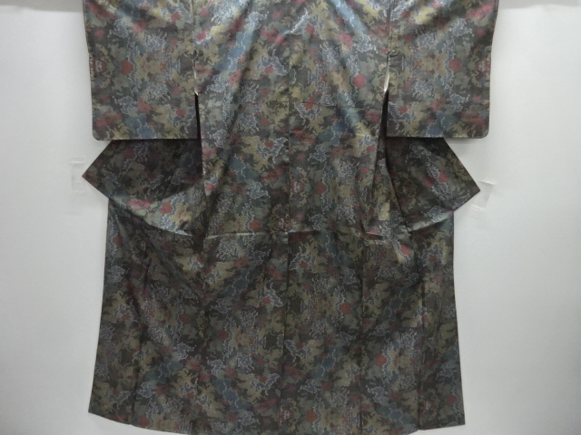 JAPANESE KIMONO / DORO OSHIMA TSUMUGI / UNUSED / WOVEN ABSTRACT / 5MARUKI
